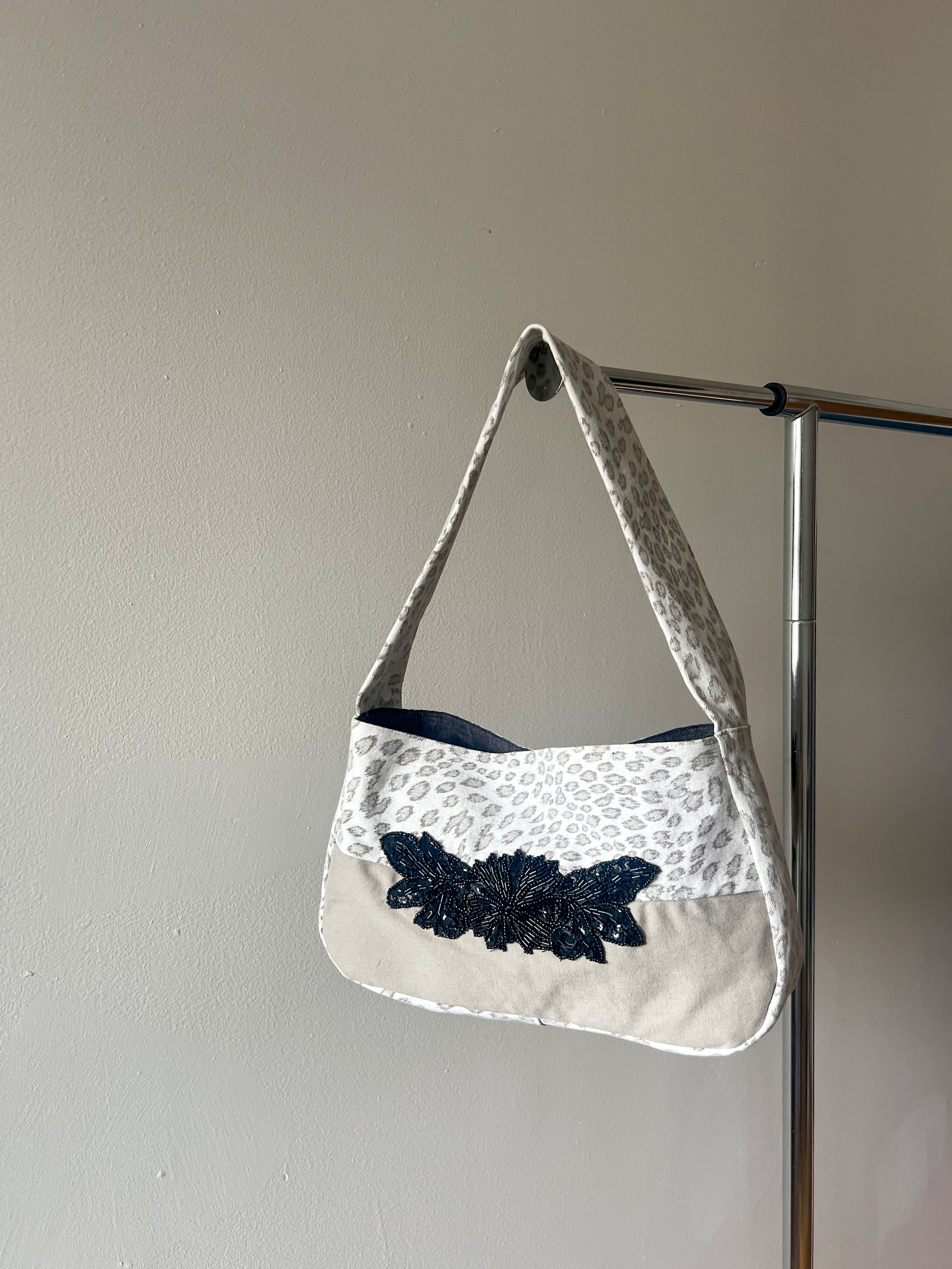 Leopard Beaded Shoulder Bag