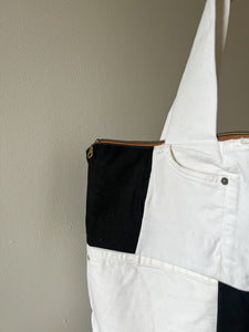 Mina Tote - Black & White Denim
