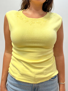 Yellow Beaded Top