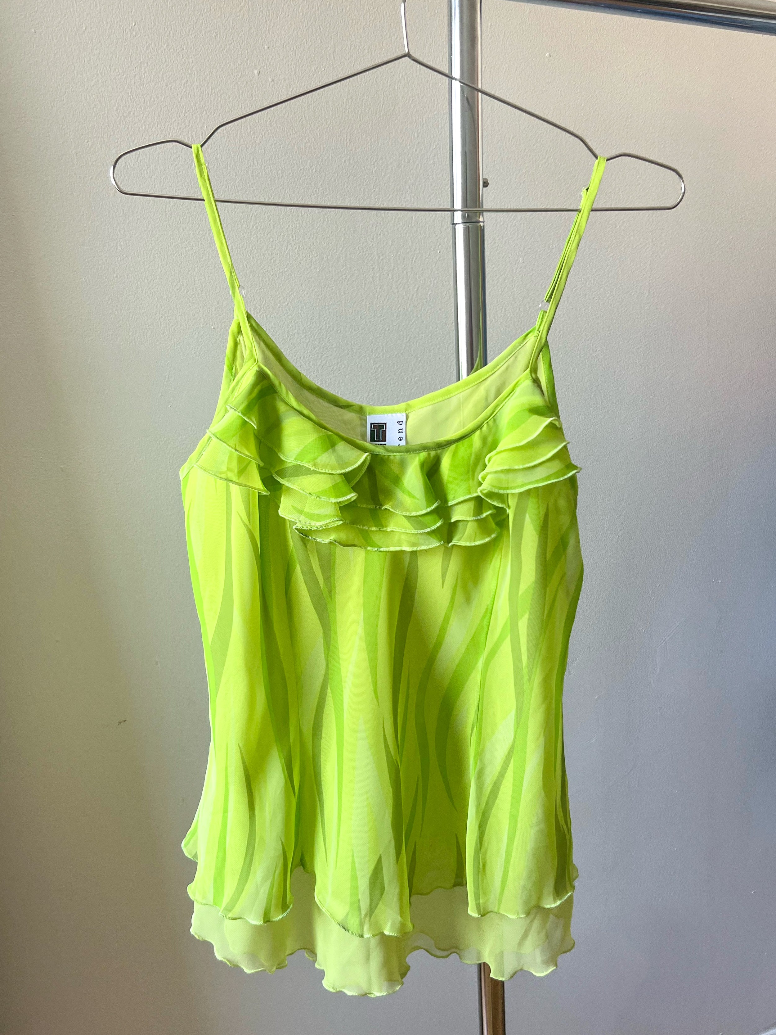 Green Ruffle Cami Top