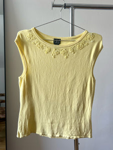Yellow Beaded Top